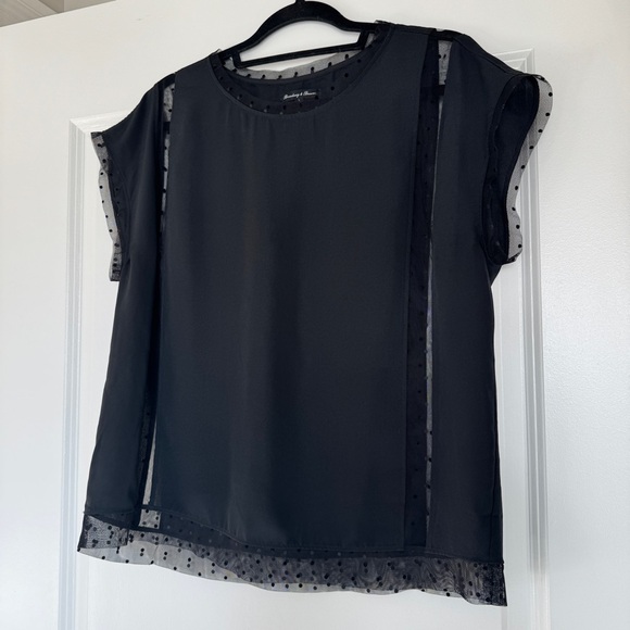 MADEWELL Broadway & Broome Swiss Dot Mesh Top, Size Large EUC - Picture 2 of 9